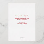 Carte De Vœux En Aluminium Moderne Elegant Joyeux et brillant Photo simple (Verso)