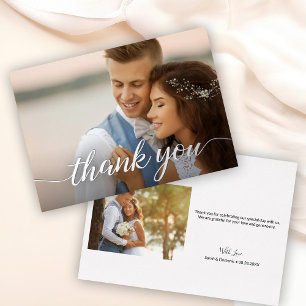 Carte De Vœux En Aluminium Moderne élégante personnalisée photos de mariage a