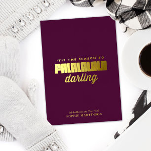 Carte De Vœux En Aluminium Moderne Falalalala Darling Non-Photo