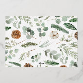 Carte De Vœux En Aluminium Moderne feuillage minimal 1 script photo élégant (Verso)