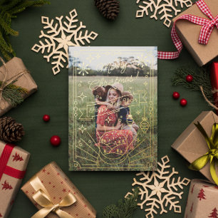 Carte De Vœux En Aluminium Moderne ligne artistique de Noël minimale   5 Phot