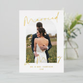 Carte De Vœux En Aluminium Moderne Mariée Joyeuse Photo de Script (Debout devant)