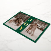 Carte De Vœux En Aluminium Moderne minimal Joie Noël Vert 3 Photo (Rotation)