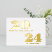 Carte De Vœux En Aluminium Moderne minimaliste élégant (Debout devant)