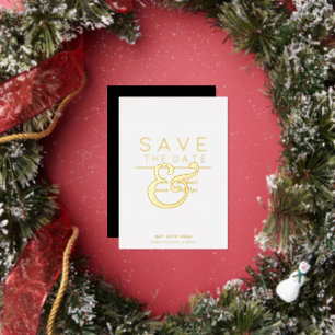 Carte De Vœux En Aluminium moderne minimaliste élégant save the date 