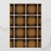 Carte De Vœux En Aluminium Moderne minime photo tartan moutarde élégant scrip (Verso)