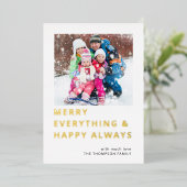 Carte De Vœux En Aluminium Moderne Photo Joyeux Tout Heureux Toujours (Debout devant)