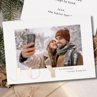 Carte De Vœux En Aluminium moderne simple vintage Joie Noël photo