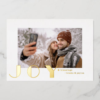 Carte De Vœux En Aluminium moderne simple vintage Joie photo de Noël