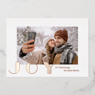 Carte De Vœux En Aluminium moderne simple vintage Joie photo de Noël