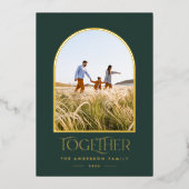 Carte De Vœux En Aluminium Moderne vert moderne minimalisme arche photo ensem (Recto)