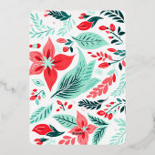 Carte De Vœux En Aluminium Monogram Red Bow Wreath Blue Christmas  (Verso)