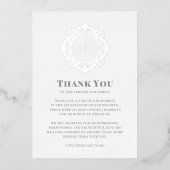 Carte De Vœux En Aluminium Monogramme floral orné Merci Mariage photo (Recto)