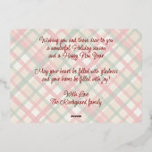 Carte De Vœux En Aluminium Motif D'Aquarelle Vert Rouge Classique Et Or (Verso)