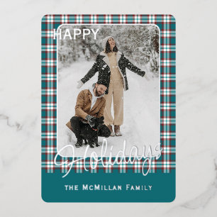 Carte De Vœux En Aluminium Motif écossais rustique élégant et raffiné Or