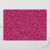 Carte De Vœux En Aluminium My First Valentine's Day Script Fuchsia Photo (Verso)