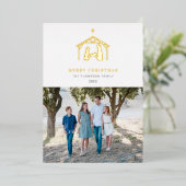 Carte De Vœux En Aluminium Nativité Joyeux Noël Blanc (Debout devant)