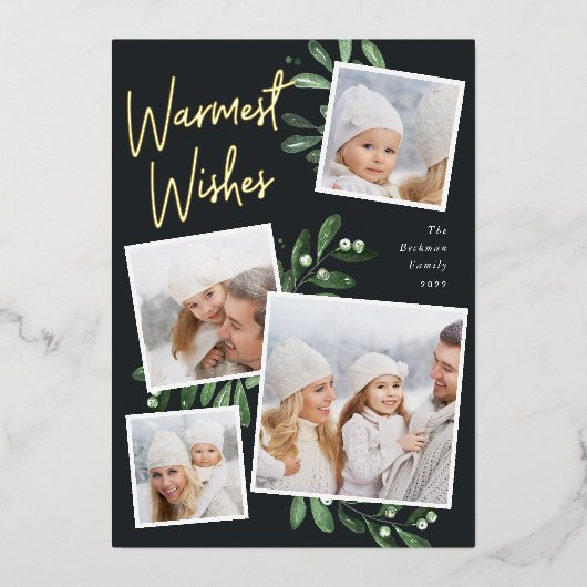 Carte De Vœux En Aluminium Naturellement Joyeux | Christmas Photo Collage (Recto)