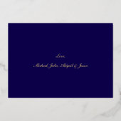 Carte De Vœux En Aluminium Navy Blue Gold Christmas Card (Verso)