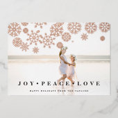 Carte De Vœux En Aluminium Neige dorée | Photo (Recto)