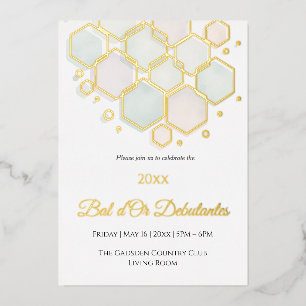 Carte De Vœux En Aluminium Nid d'abeille Élégance d'entreprise Or Géométrique
