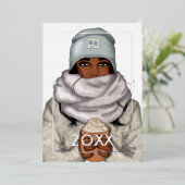 Carte De Vœux En Aluminium Noël africain d'hiver (Debout devant)