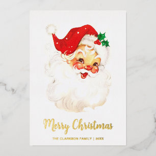 Carte De Vœux En Aluminium Noël au Père Noël Vintage