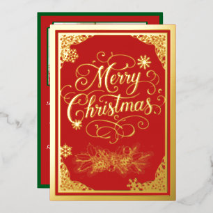 Carte De Vœux En Aluminium Noël avec des bordures de figues et photo à l'inté