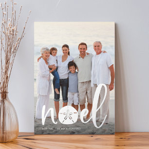 Carte De Vœux En Aluminium Noel côtier   Silver photo de Noël vertical