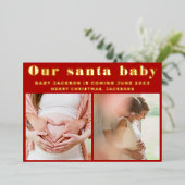 Carte De Vœux En Aluminium Noël de la grossesse (Debout devant)