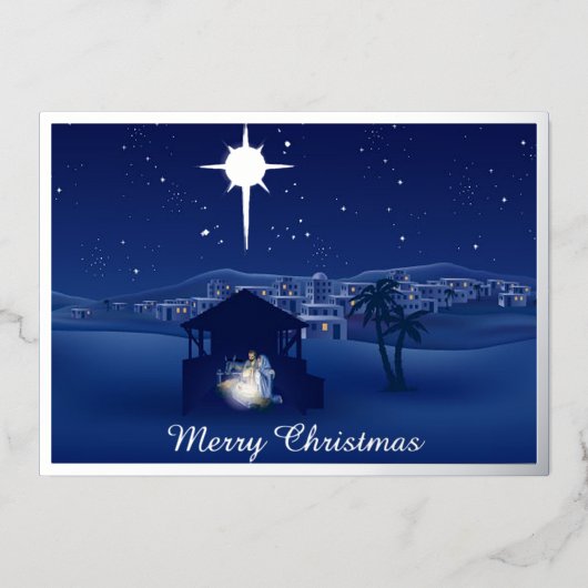 Carte De Vœux En Aluminium Noël de la Nativité (Recto)