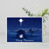 Carte De Vœux En Aluminium Noël de la Nativité (Debout devant)
