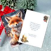 Carte De Vœux En Aluminium Noël d'hiver Red Fox