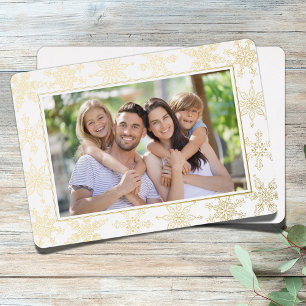 Carte De Vœux En Aluminium Noël Elegant Gold Holiday Simple Snowflakes