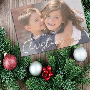 Carte De Vœux En Aluminium Noël le plus joyeux Famille Joie Noël