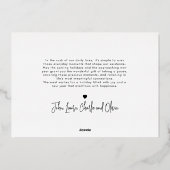 Carte De Vœux En Aluminium Noël Moderne Le Plus Joyeux Minimal 1 Photo Élégan (Verso)