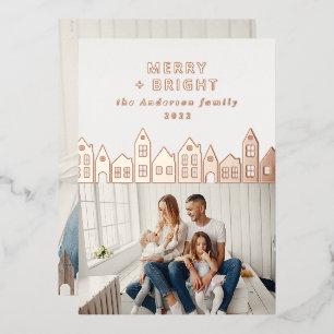 Carte De Vœux En Aluminium Noel moderne minimaliste maisons nordiques 2 photo