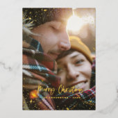 Carte De Vœux En Aluminium Noël moderne minime étoile (Recto)