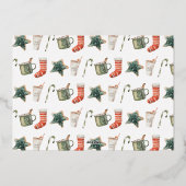 Carte De Vœux En Aluminium Noël multi photo écriture moderne rouge et vert (Verso)