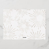 Carte De Vœux En Aluminium Noël multi photo moderne écriture argent chic (Verso)
