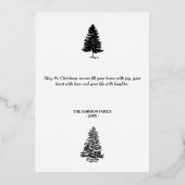 Carte De Vœux En Aluminium Noël Noir & Or Noël Pin Russe Arbre (Verso)