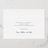 Carte De Vœux En Aluminium Noël quatre famille photo minima vert (Verso)