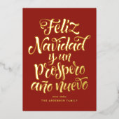 Carte De Vœux En Aluminium Noël Red Feliz Navidad (Recto)