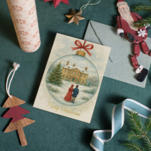Carte De Vœux En Aluminium Noël Romantique Vintage Orgueil et Préjugés