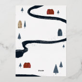 Carte De Vœux En Aluminium Noël rustique élégant traditionnel en hiver enneig (Verso)