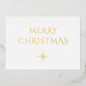 Carte De Vœux En Aluminium Noël Snowflake Simple Gold Classic (Recto)