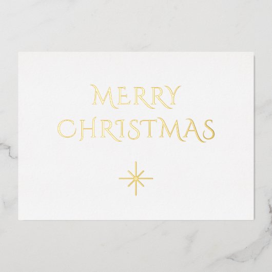 Carte De Vœux En Aluminium Noël Snowflake Simple Gold Classic (Recto)