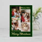 Carte De Vœux En Aluminium Noël Typographie moderne Photo Collage (Debout devant)