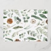 Carte De Vœux En Aluminium Noël vert 1 photo script botanique (Verso)