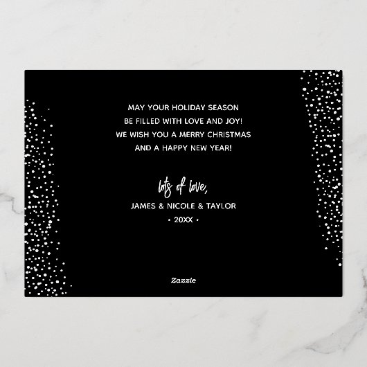 Carte De Vœux En Aluminium Noir et blanc Damas Gold (Verso)